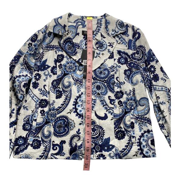 Polished Jones New York Paisley Linen Blend Blazer XS Officecore - Picture 9 of 16